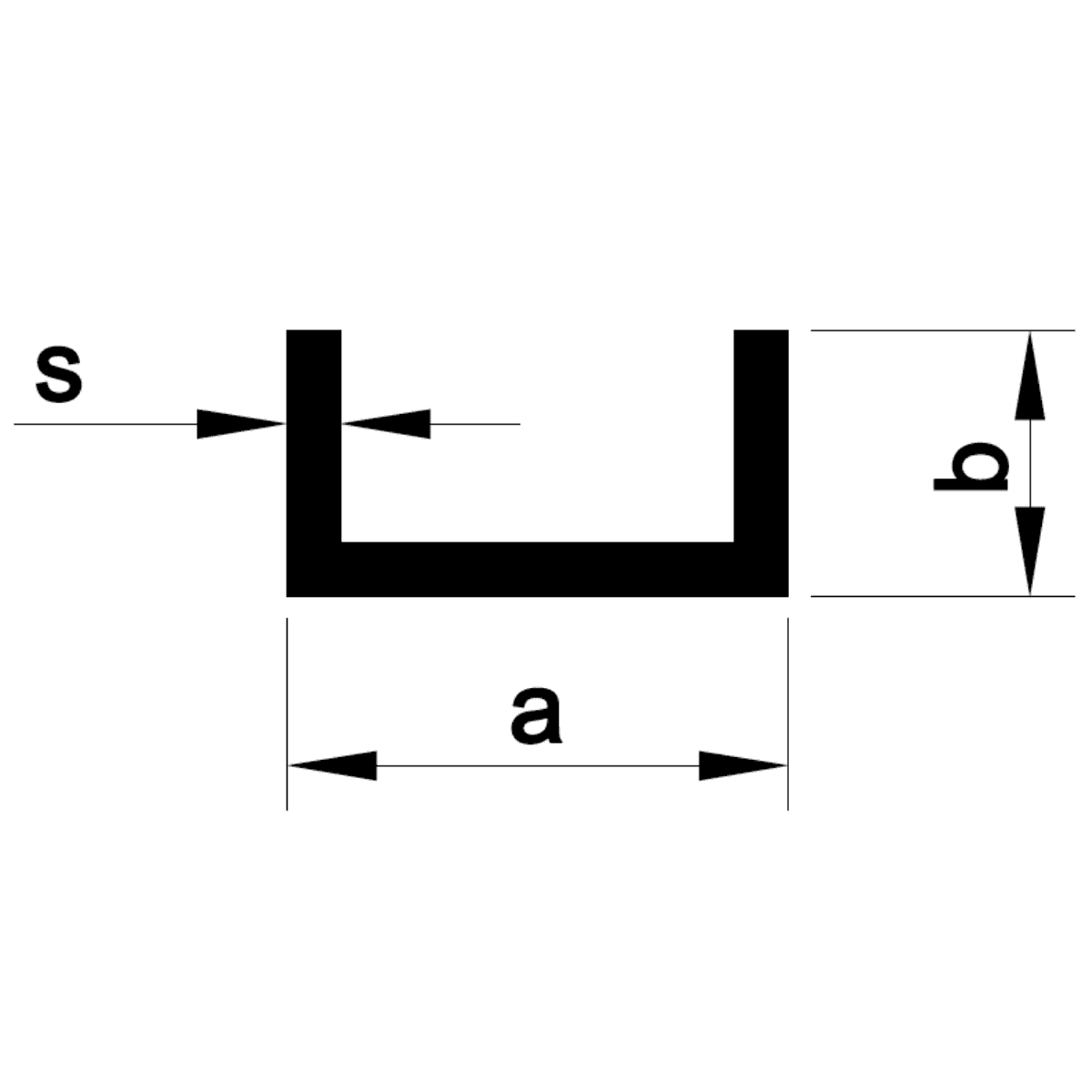 Aluminium Channel profile section diagram
