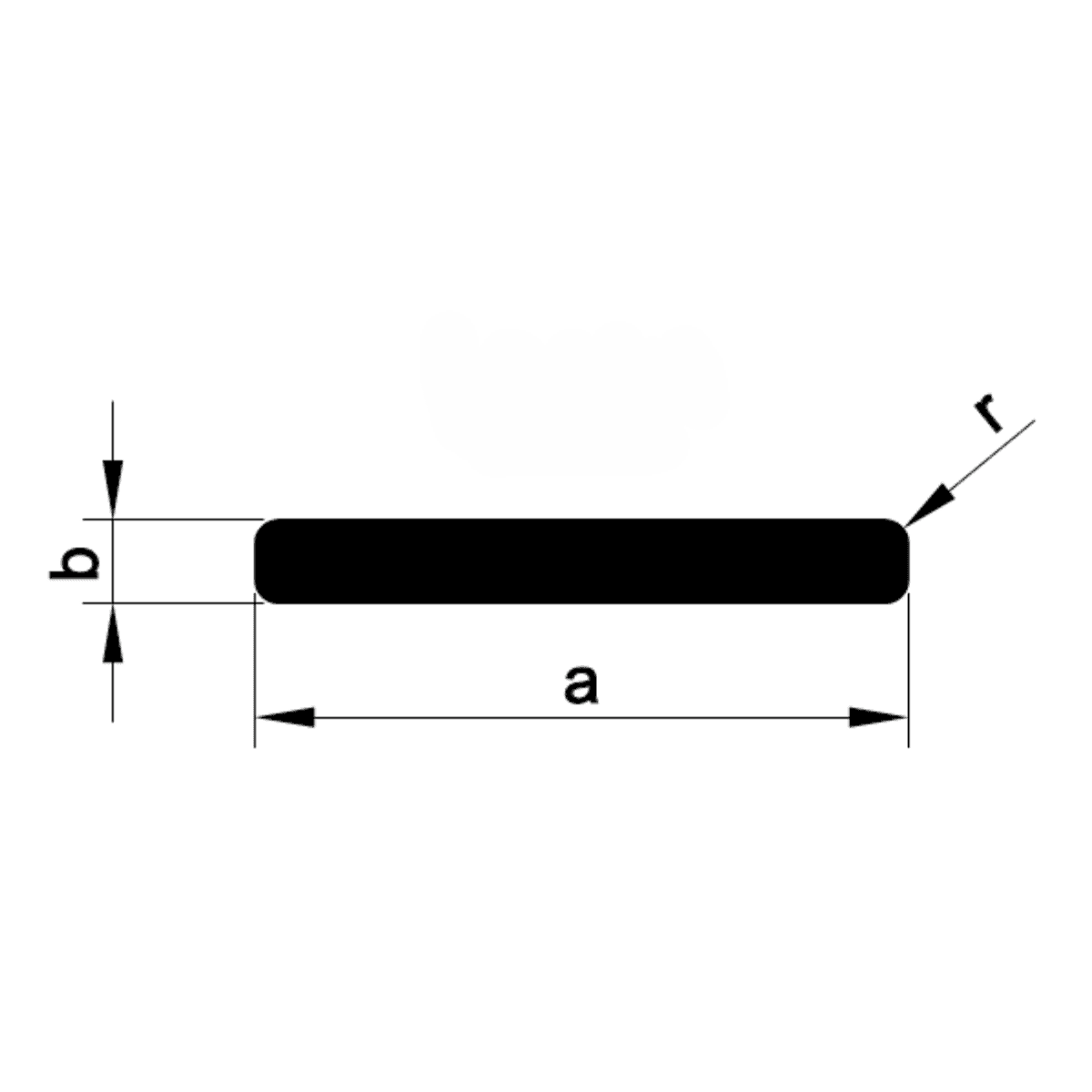 Aluminium Flat Bar profile section diagram