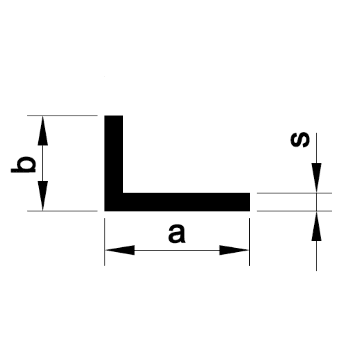 Aluminium L Angle profile section diagram