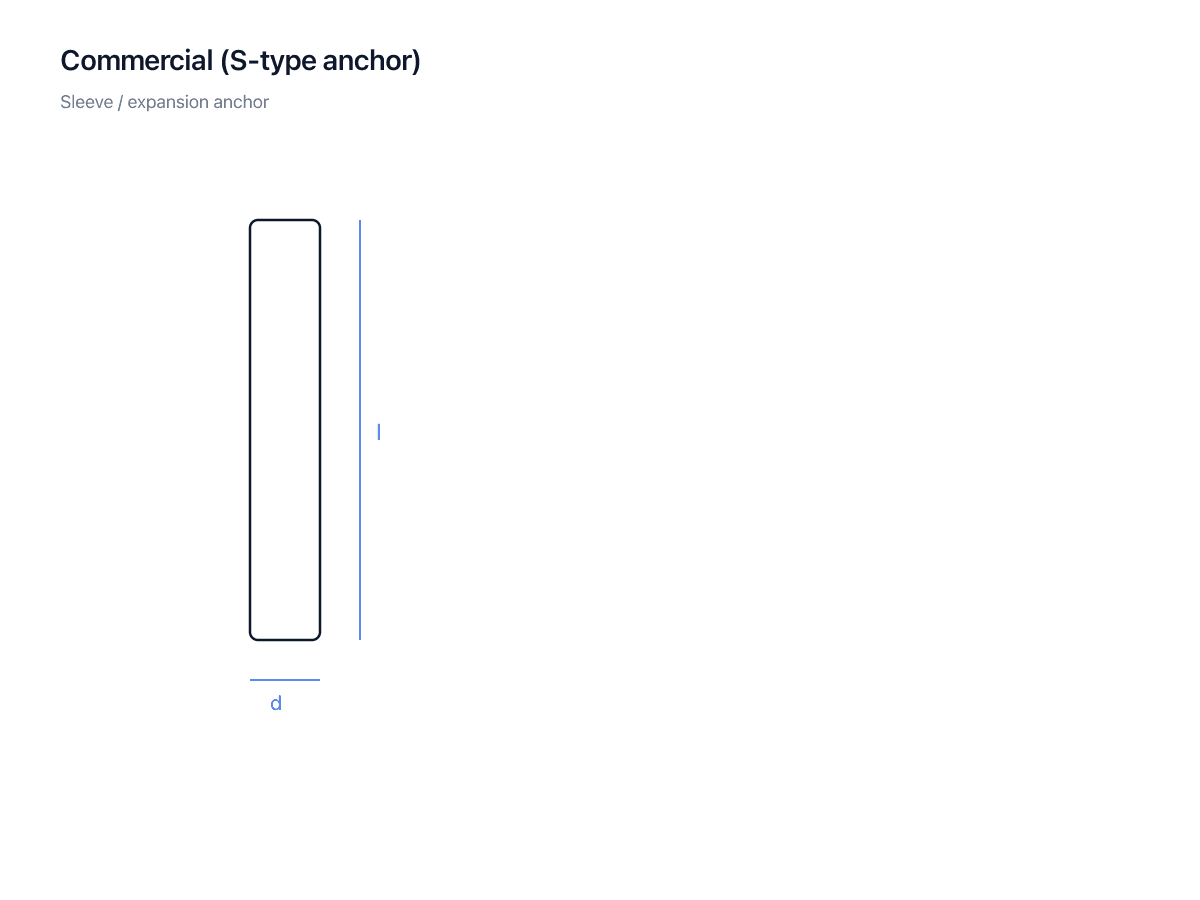 Steel S-type anchor dimensional diagram